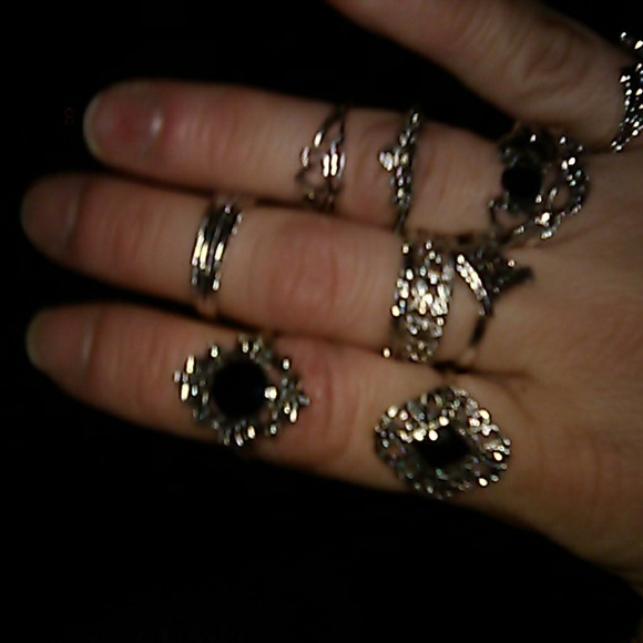 Sz 3-8 silvertone rings stackable and Bohemian-ind - Picture 6 of 8